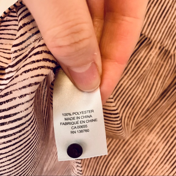 RW&Co. Dusty Rose Pinstripe Neck Tie Top, small - Picture 8 of 8